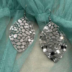 Pendientes Hoja Acero Plata