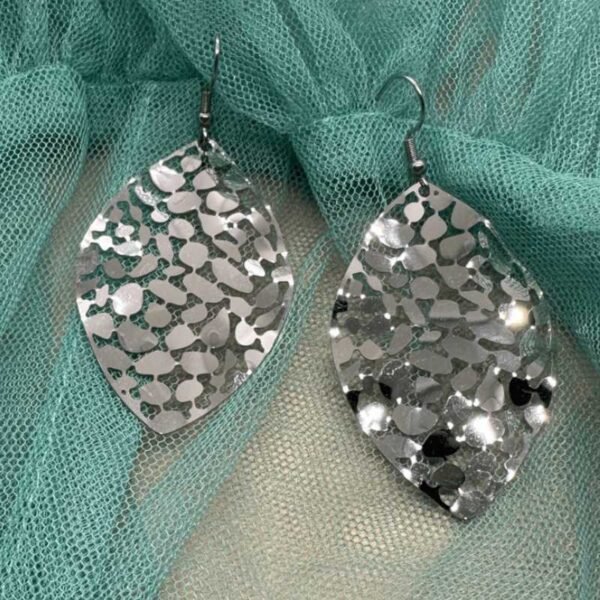 Pendientes Hoja Acero Plata