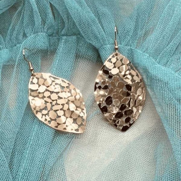 Pendientes Acero dorado hoja