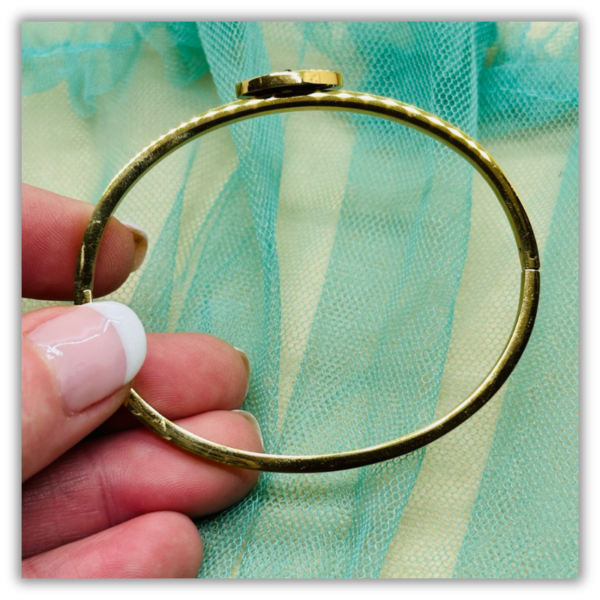 Pulsera Ojo Turco acero dorado circonitas - Imagen 3