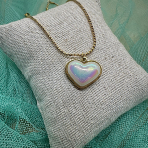 Collar Corazon Irisado