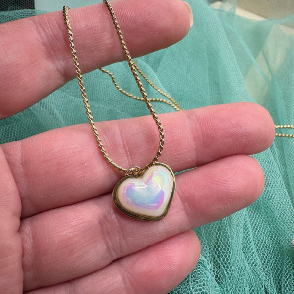 Collar Corazon Irisado - Imagen 2