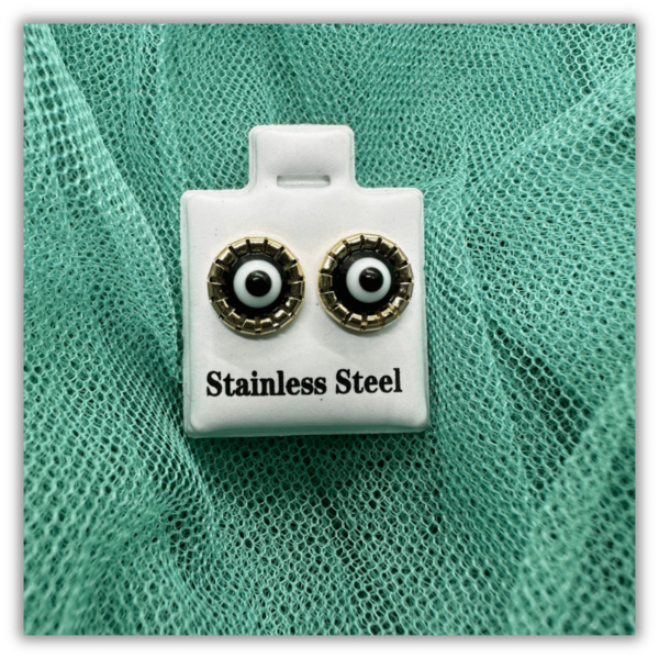 Pendientes Acero Ojo Turco - Imagen 2