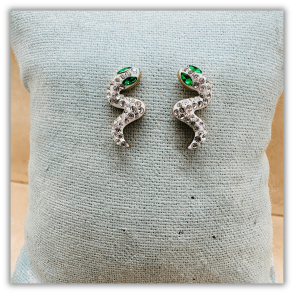 Pendientes Serpiente Mini Verde - Imagen 2