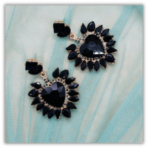 Pendientes de Corazón Negro