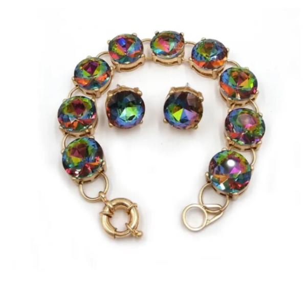 Conjunto Pendientes y Pulsera Cristal - Imagen 2