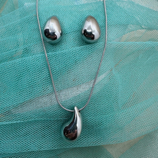Conjunto Acero Plata Gota Gr