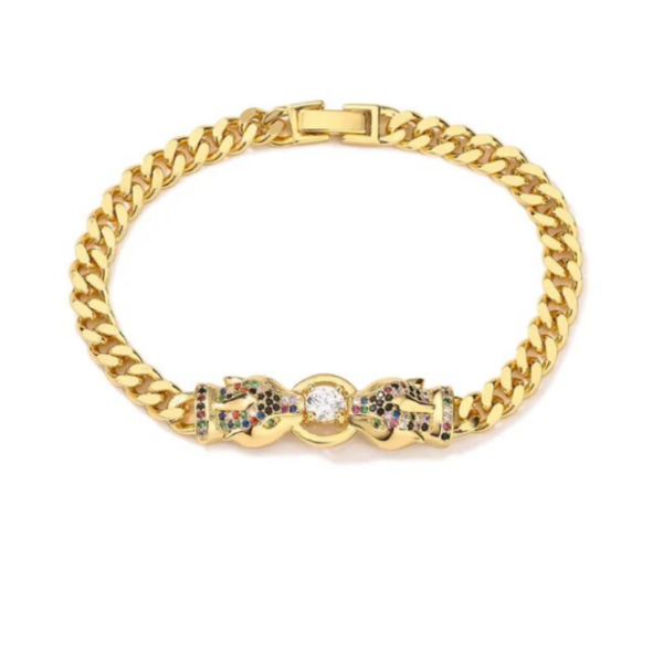 Pulsera Acero Leopardos Anillo Multicolor - Imagen 3