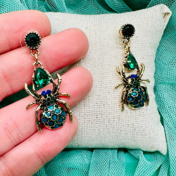 Pendientes Fiesta Araña Esmeralda - Imagen 2