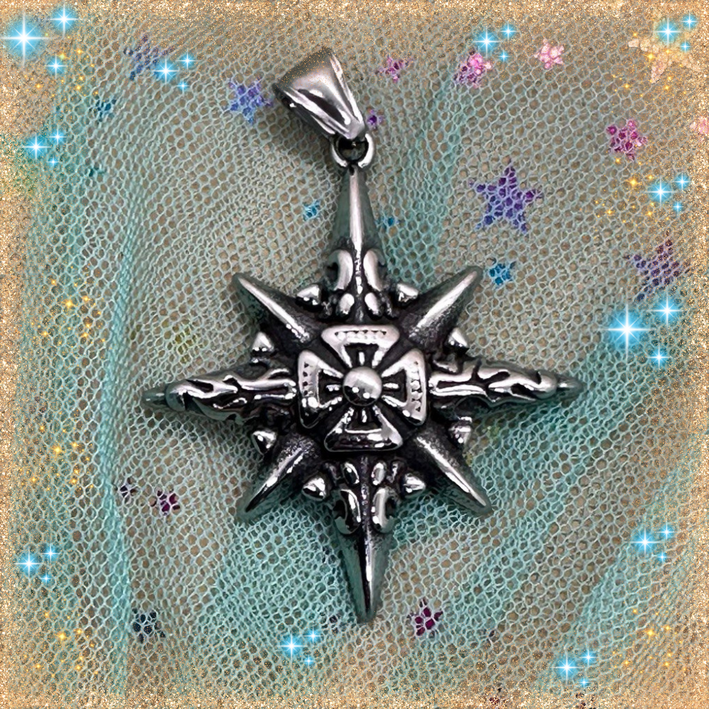 colgante estrella de 8 puntas acero inoxidable